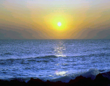 ocean sunrise banner